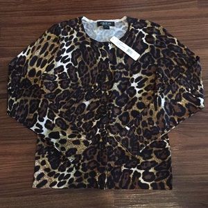 August Silk Leopard Print Cardigan